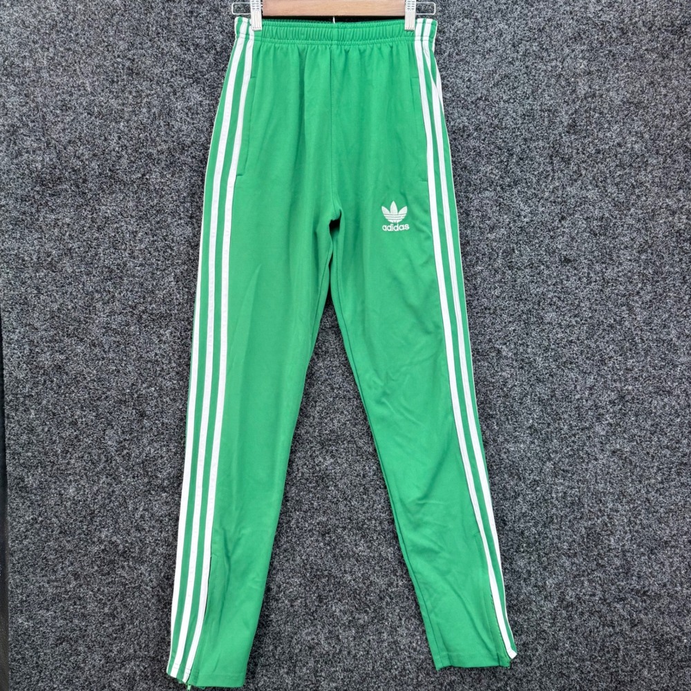 Adidas Originals Green Track Pants White Stripes Trefoil Logo Mens Large